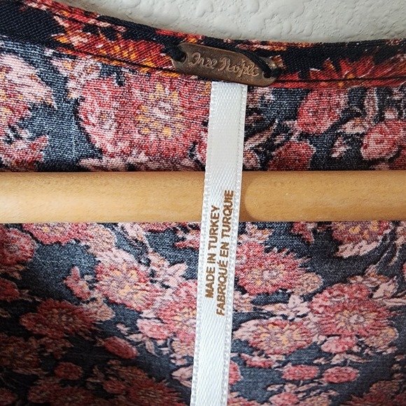 Free People Flower Fields Mini Dress Floral XS Cottagecore Romantic Shabby Boho - Picture 4 of 8